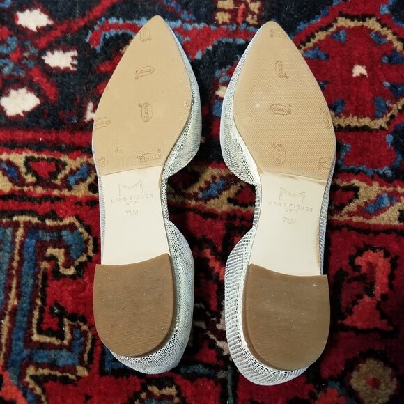 Marc Fisher LTD. Sunny 5 Slip On Leather d'Orsay Flats  Metallic Gold 7.5 M - Picture 7 of 14